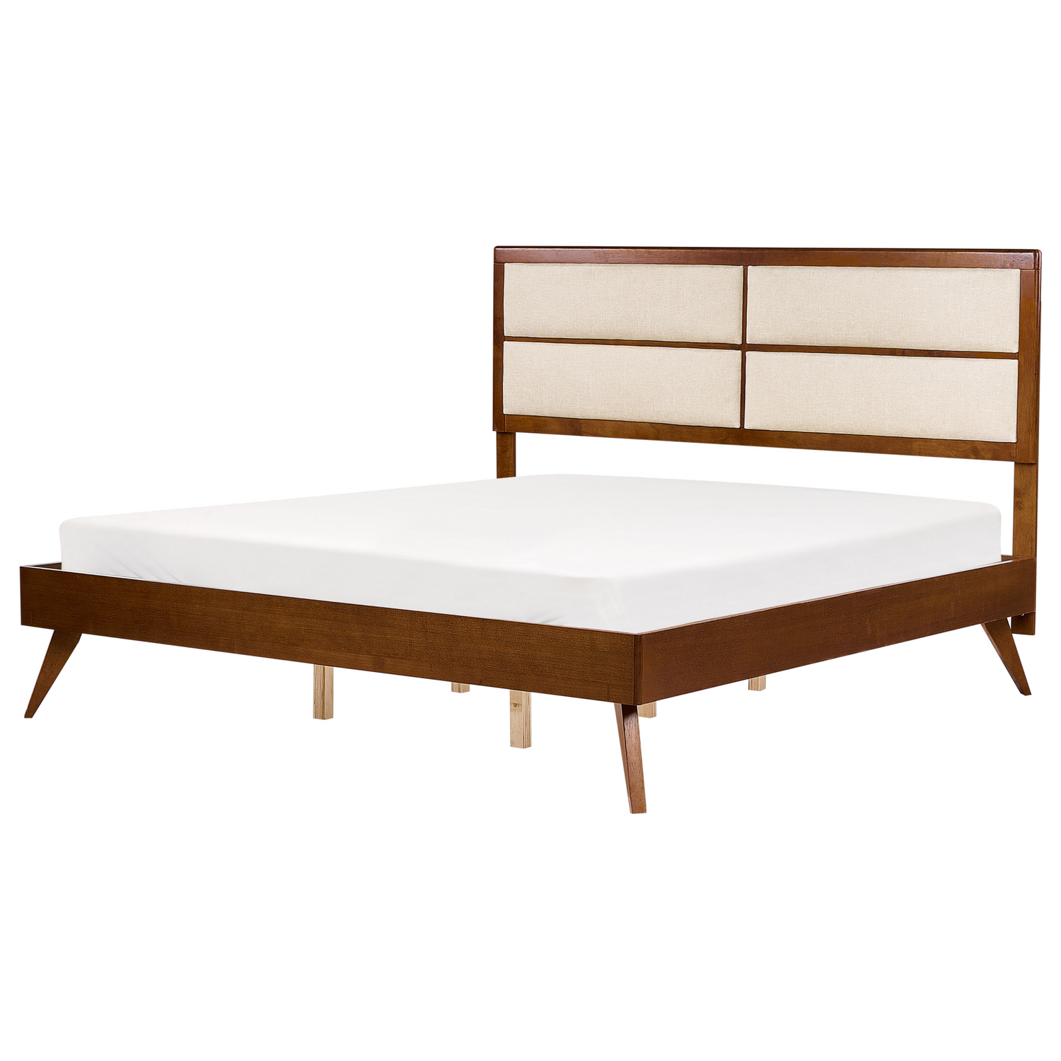 Beliani - POISSY - Tweepersoonsbed - Lichtbeige - 180 x 200 cm - MDF