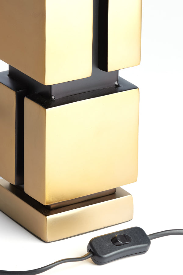 Light&living Lampvoet 11x11x68 cm CAIO mat goud-mat zwart