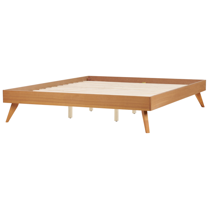 Beliani - BERRIC - Tweepersoonsbed - Lichthout - 180 x 200 cm - MDF