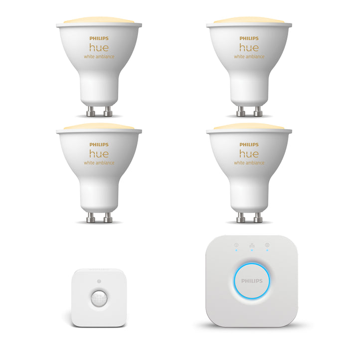 Philips Hue Starterspakket - White Ambiance - GU10 - 4 Lampen - Bridge