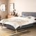 Beliani-RENNES II-Tweepersoonsbed-Donkergrijs-160 x 200 cm-Polyester