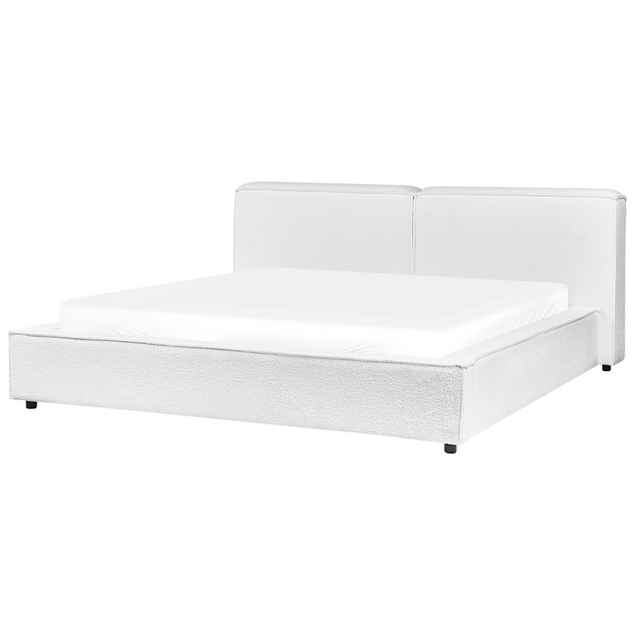 Beliani - LINARDS - Bed - Wit - 180 x 200 cm - Bouclé