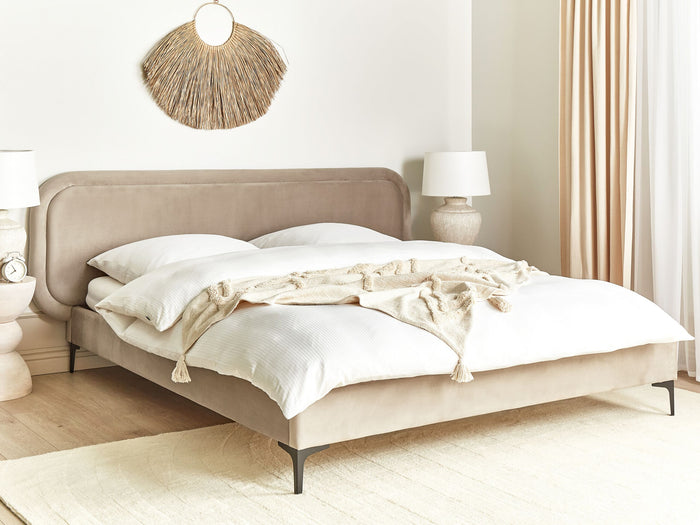 Beliani - SUZETTE - Tweepersoonsbed - Taupe - 180 x 200 cm - Polyester