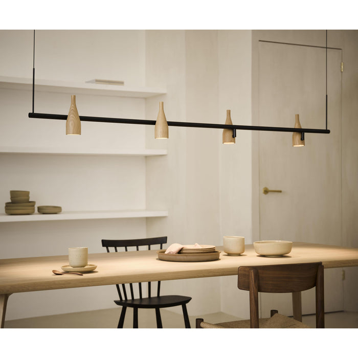 Hollands Licht Timber Line 4 hanglamp LED zwart essen