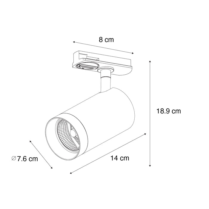 QAZQA Moderne spot donker brons voor railsysteem 1-fase 70mm - Iconic