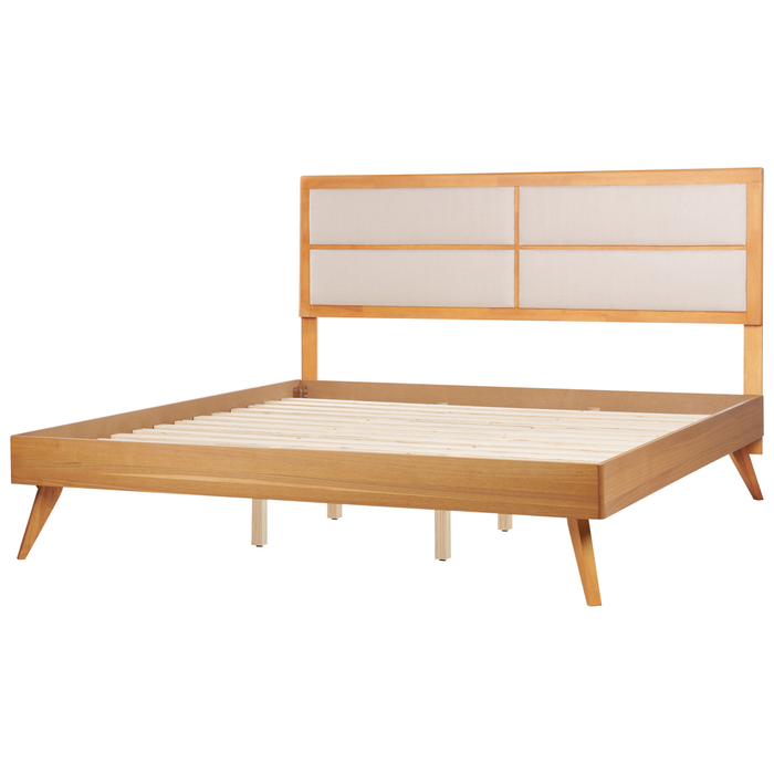 Beliani - POISSY - Tweepersoonsbed - Lichthout - 180 x 200 cm - MDF