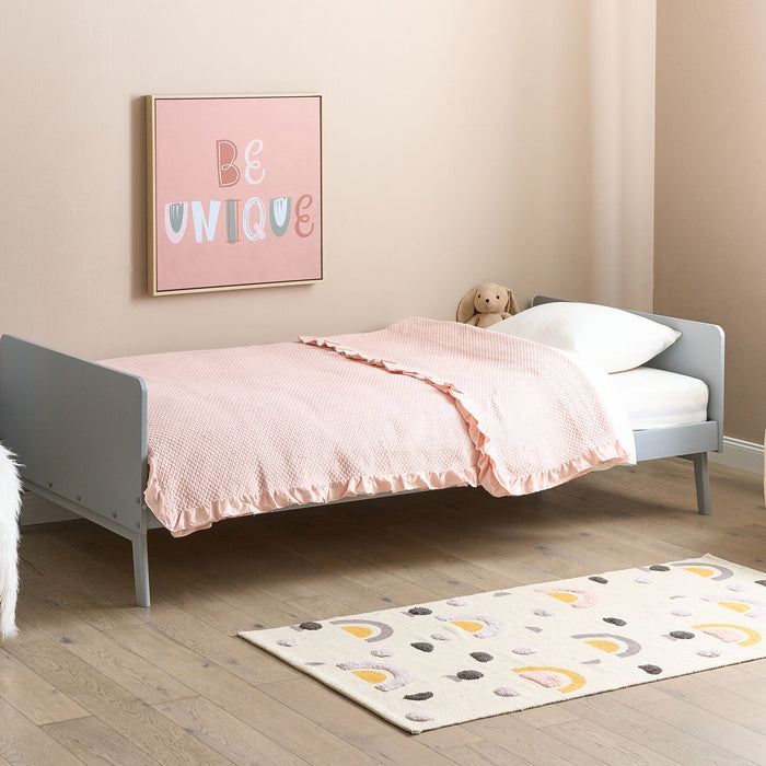 Beliani - BONNAC - Eenpersoonsbed - Grijs - 90 x 200 cm - Dennenhout