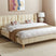 Beliani-SENLIS -Tweepersoonsbed-Lichtbeige-180 x 200 cm-Fluweel