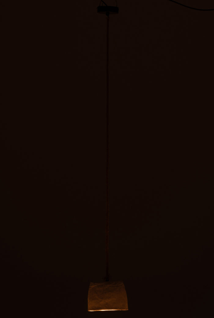 J-Line - Hanglamp Cup Papier Mache Wit Small - 20x20x15cm