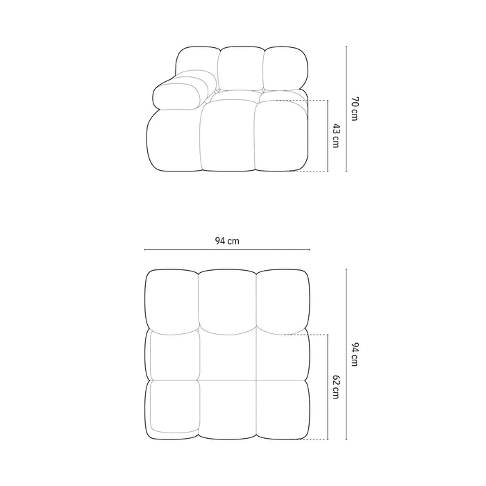 Milo Casa Tropea Modulair Bank Element - Hoek Links - Lichtbeige