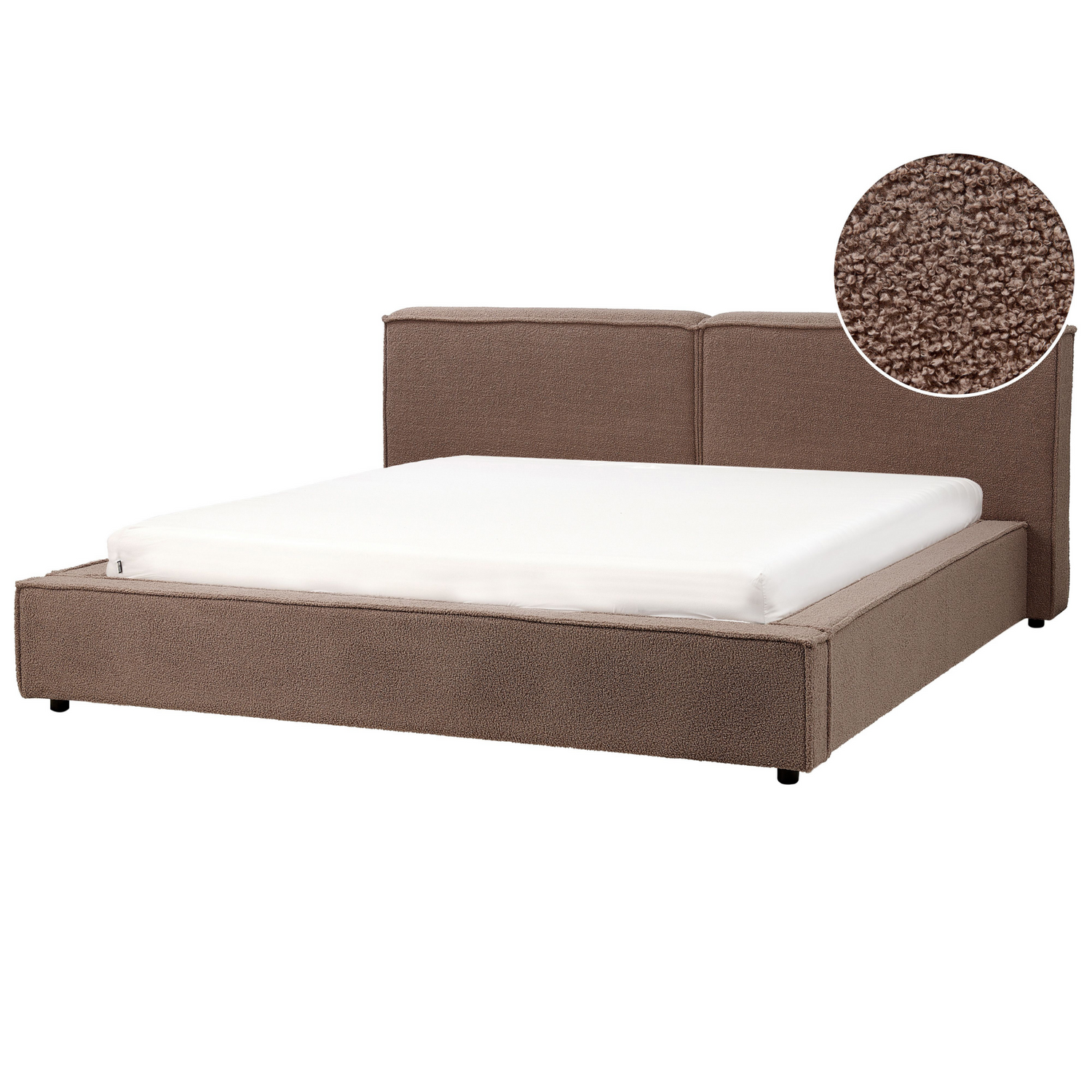 Beliani - LINARDS - Bed - Tweepersoonsbed - 180 x 200 cm - Bouclé