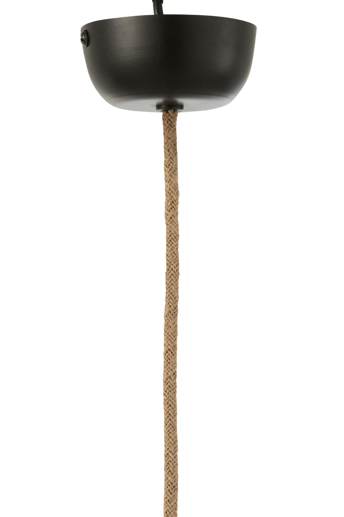 J-Line - Hanglamp Nest Raffia Wit - 35x35x28cm