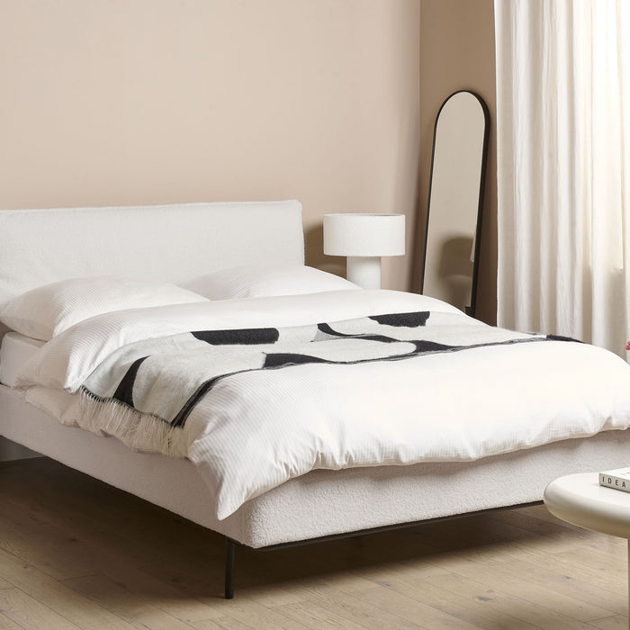 Beliani-CORIO-Tweepersoonsbed-Gebroken wit-140 x 200 cm-Bouclé