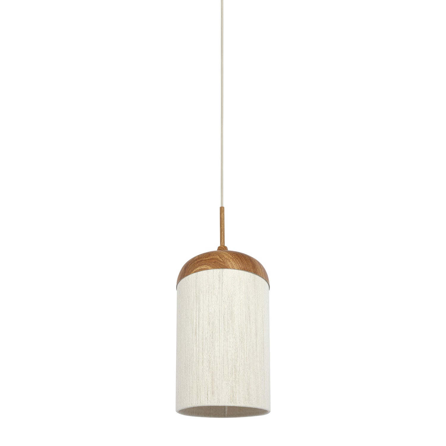 Light&living Hanglamp Ø27,5x52 cm DANIA hout print naturel+touw crème