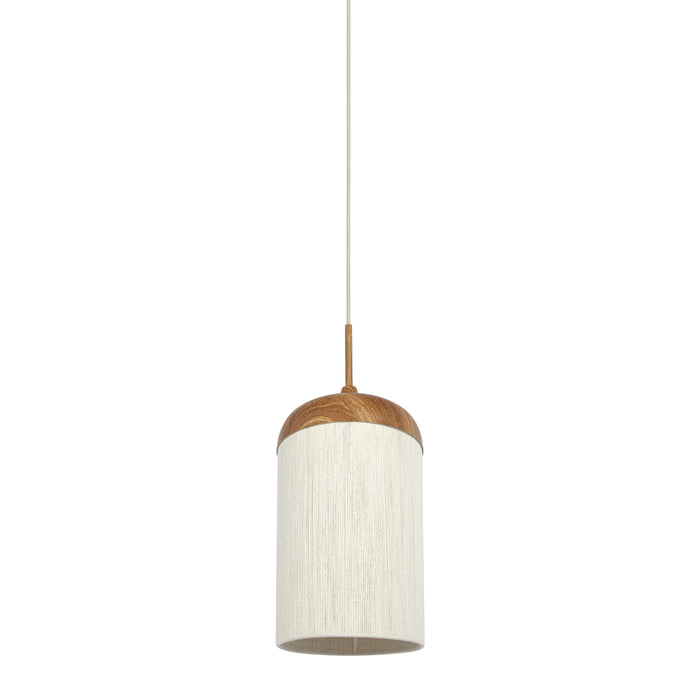 Light&living Hanglamp Ø27,5x52 cm DANIA hout print naturel+touw crème