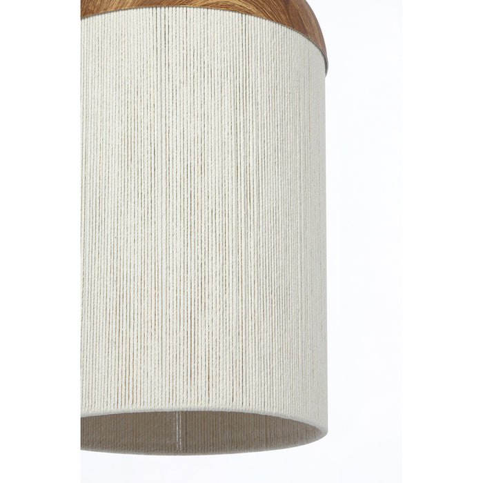 Light&living Hanglamp Ø27,5x52 cm DANIA hout print naturel+touw crème