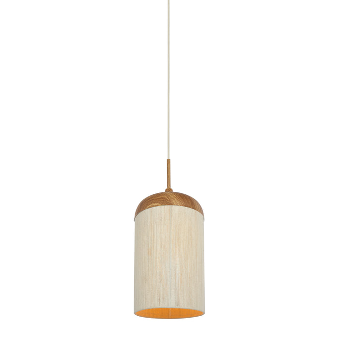 Light&living Hanglamp Ø27,5x52 cm DANIA hout print naturel+touw crème
