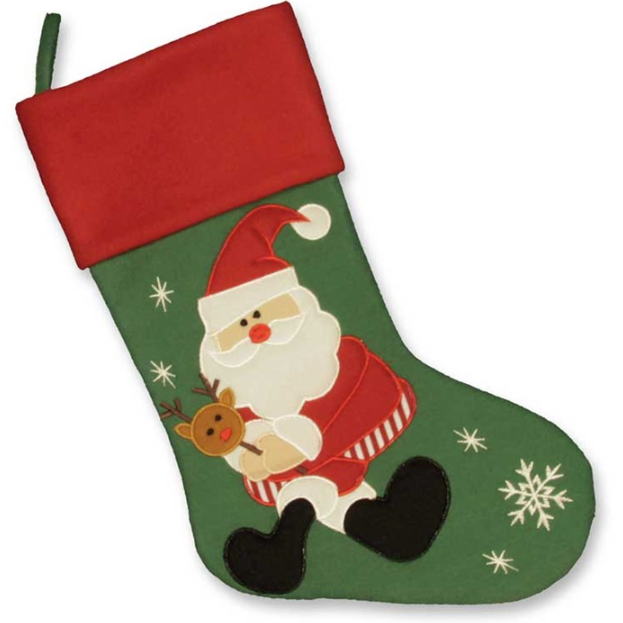 Unique Living | Jolly Christmas stocking groen santa