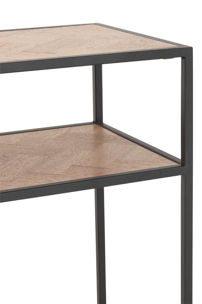 J-Line console Zigzag - hout|metaal - naturel|zwart