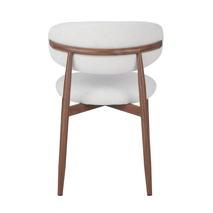 by fonQ Olan Eetkamerstoel Bouclé - Walnoot / Ivoor