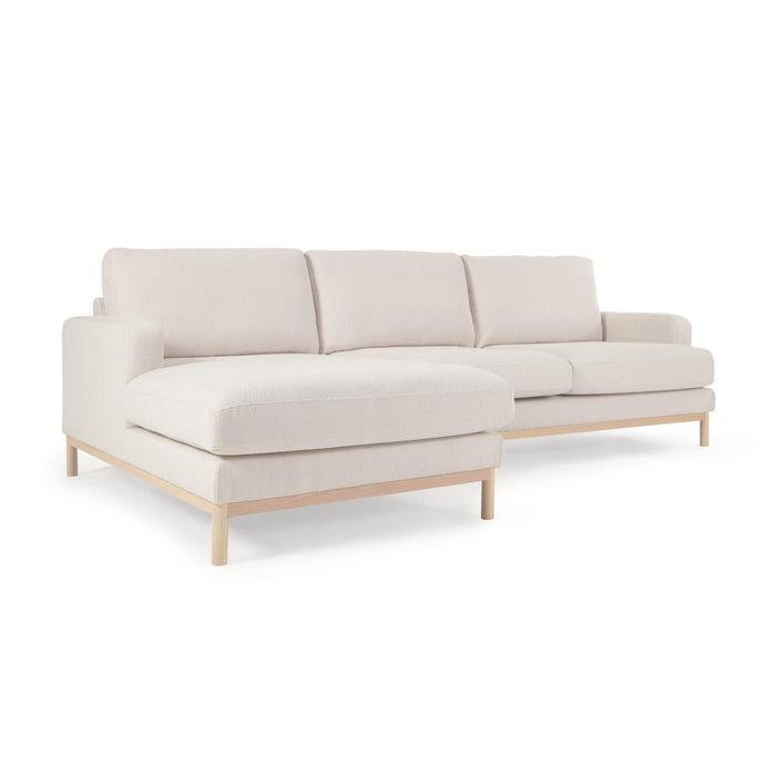 Kave Home Mihaela 3-Zitsbank Chaise Longue Links - Wit