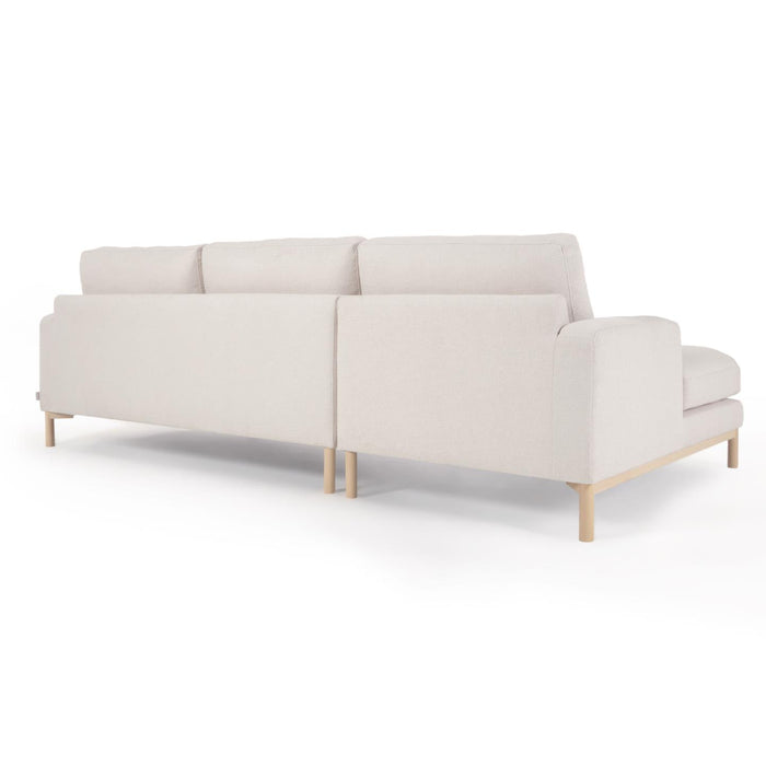 Kave Home Mihaela 3-Zitsbank Chaise Longue Links - Wit