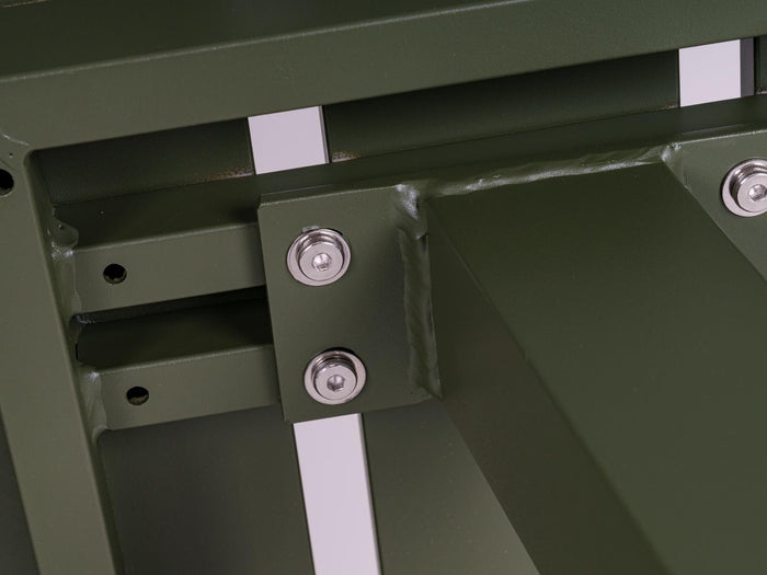 vierkante aluminium picknicktafel Dex 215 cm olijfgroen