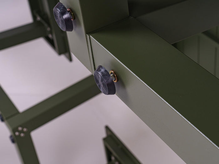 vierkante aluminium picknicktafel Dex 215 cm olijfgroen