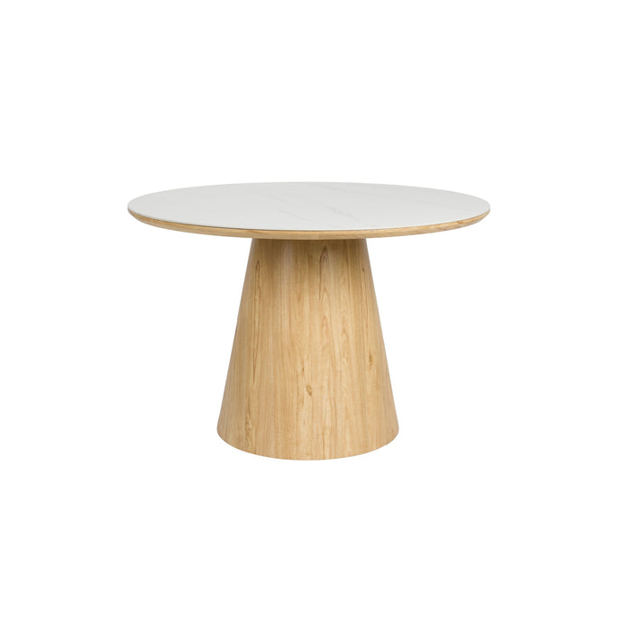 Housecraft Living Almira Eettafel Rond 115 cm Hout Wit| Bruin