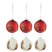 J-Line kerstbal Kerstbomen Glitters - glas - wit|rood - smal