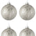 J-Line kerstbal - glas blinkend|mat - antiek zilver - large - doos van 4