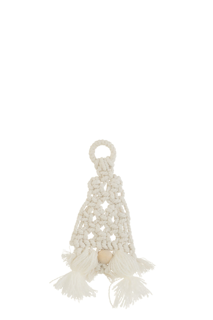 J-Line hanger Kabouter - katoen - wit - 4 stuks