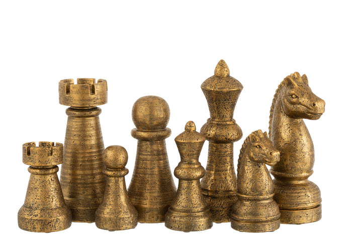 J-Line kerstbal Lijnen Pailletten - glas - bruin - doos van 6