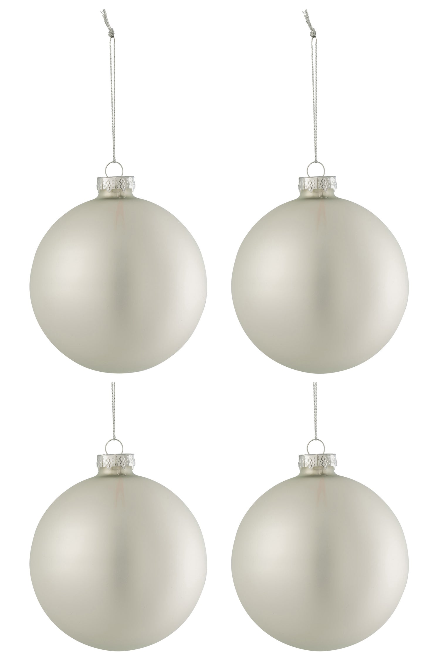 J-Line kerstbal Effen - glas - mat zilver - medium - doos va