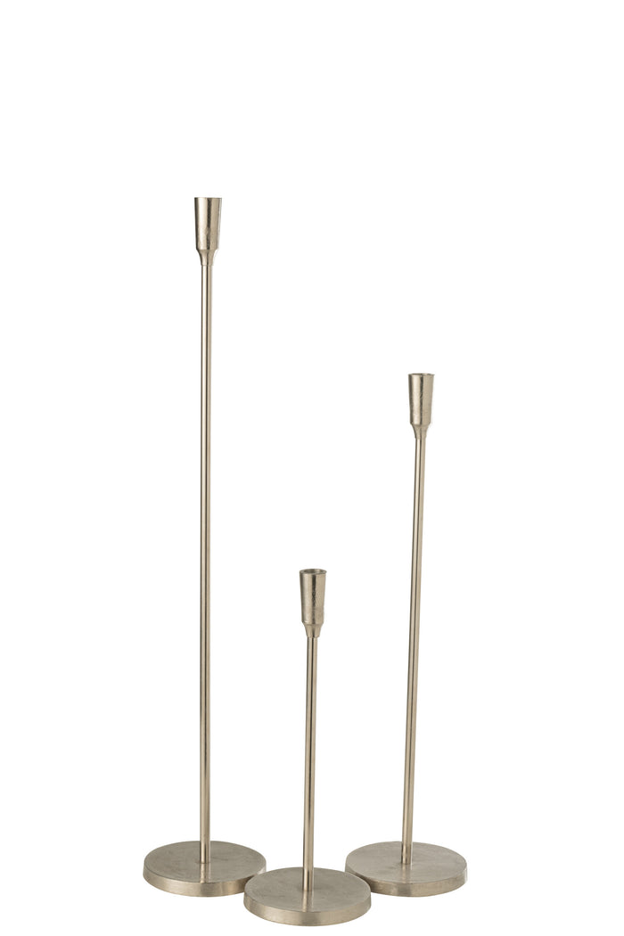 J-Line kandelaar - metaal - zilver - large