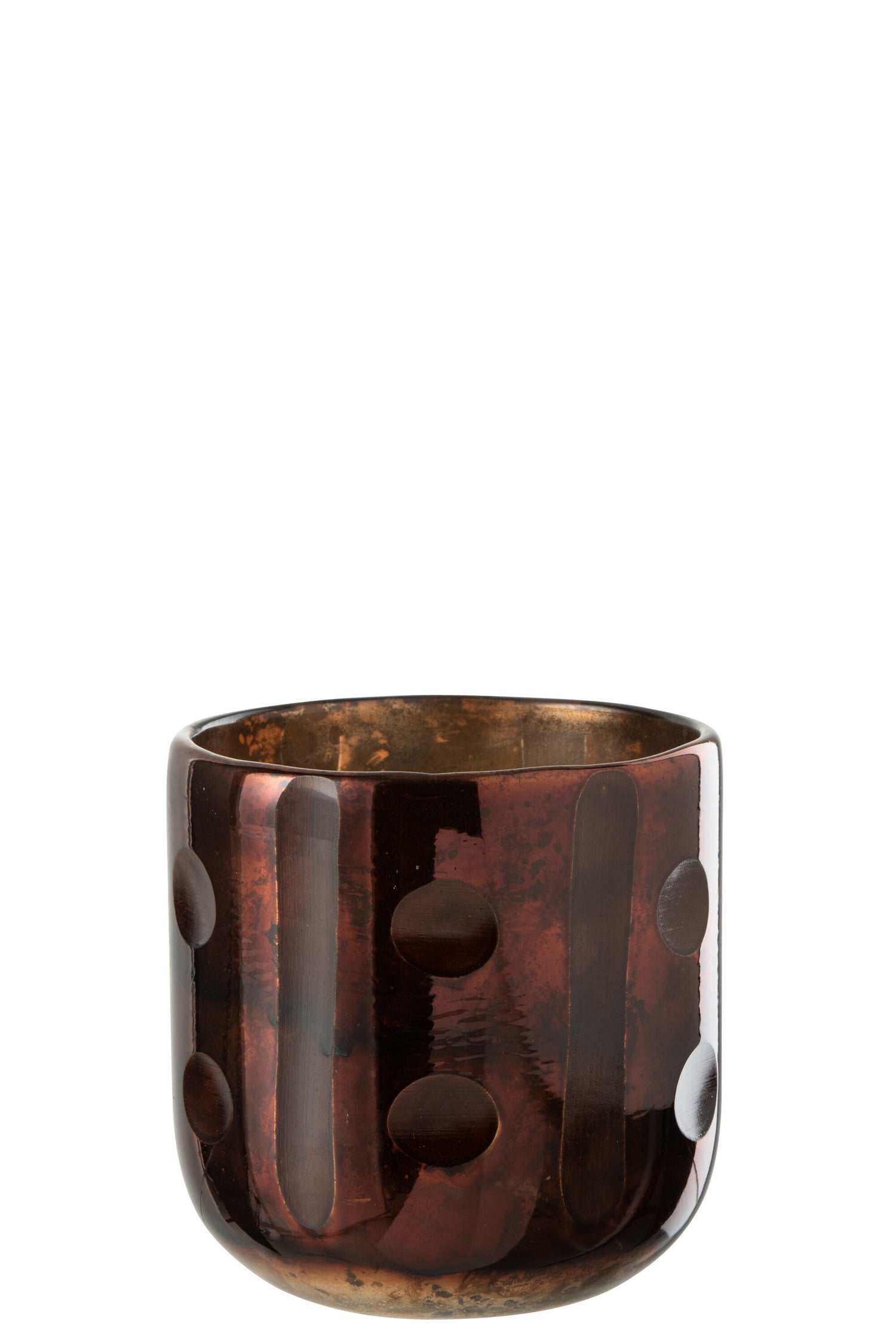 J-Line windlicht Coconut Cylinder - glas - bruin