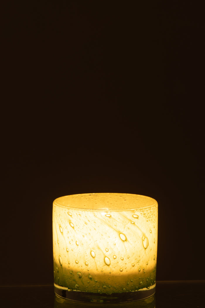 J-Line theelichthouder Jade - glas - groen - small