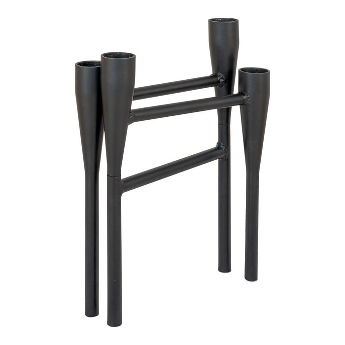 QUVIO Kandelaar voor 4 kaarsen – Metaal – Zwart