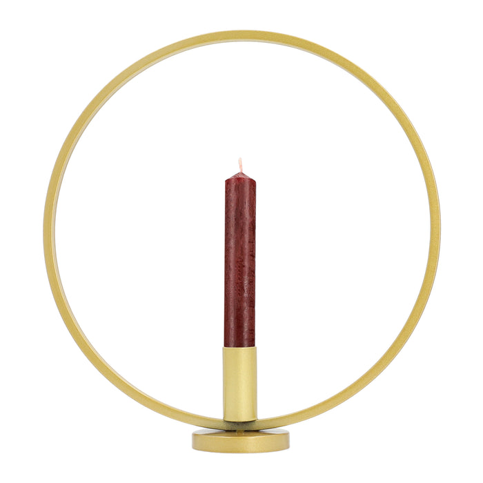 QUVIO Kandelaar - Rond - 29 cm - Metaal - Goud