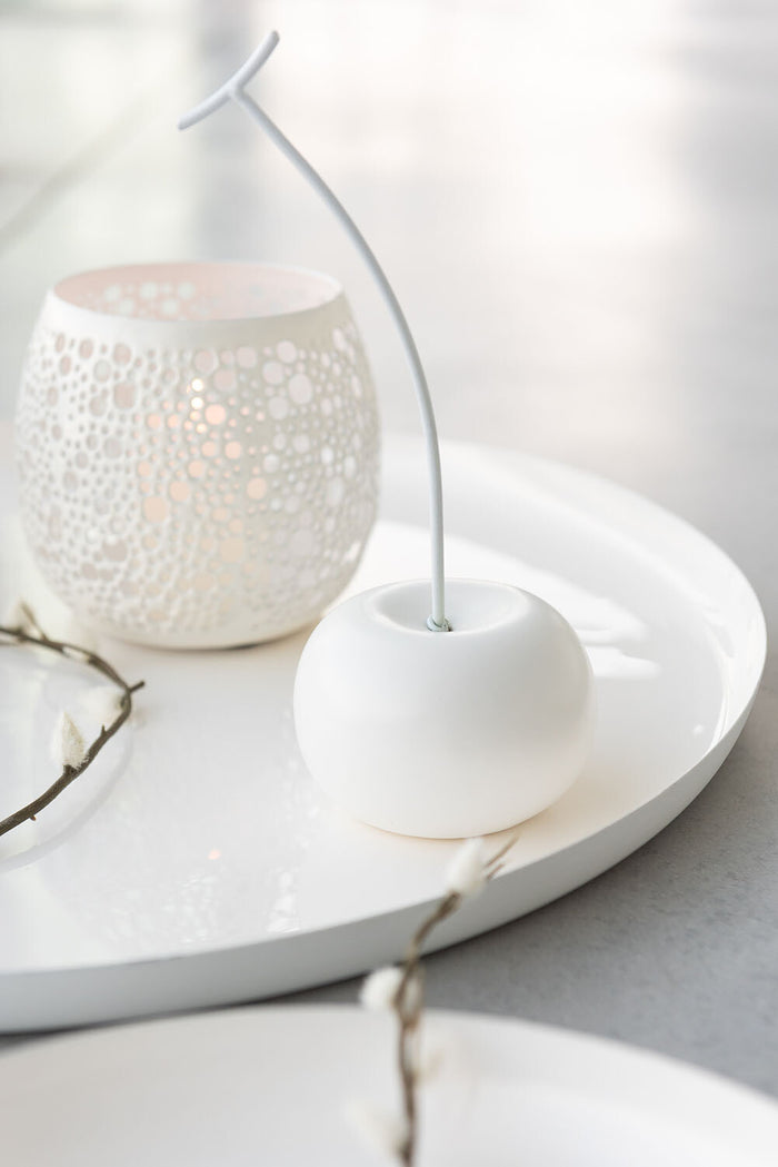 J-Line theelichthouder Geperforeerd - metaal - wit