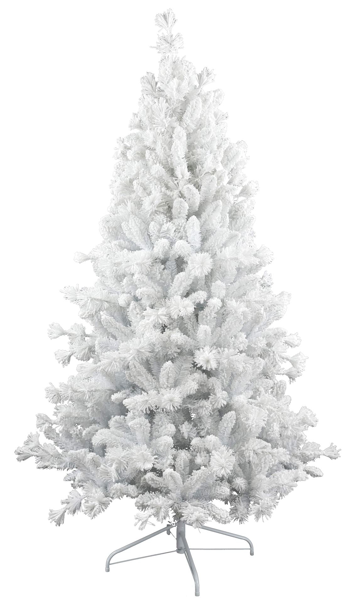 Teddy White flocked hinged kunstkerstboom - 210 cm - Wit - Ø107 cm -