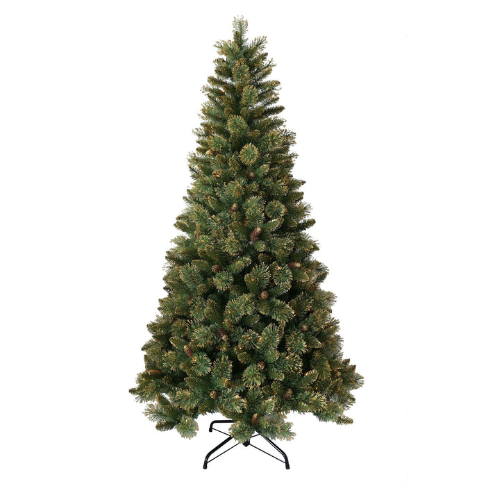 Shimmery Golden Bristle kunstkerstboom - 213 cm - Groen met goud -