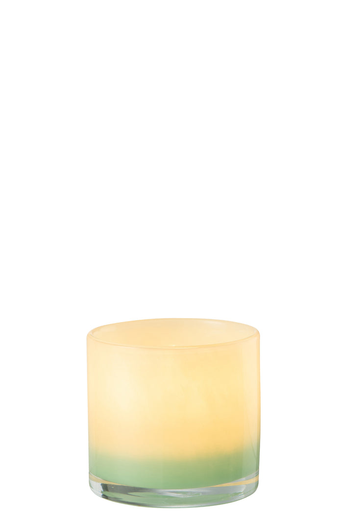 J-Line windlicht Jade - glas - lichtgroen - small