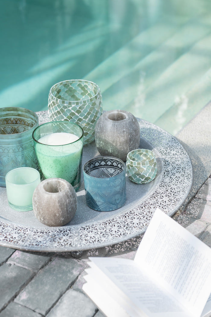 J-Line windlicht Jade - glas - lichtgroen - small