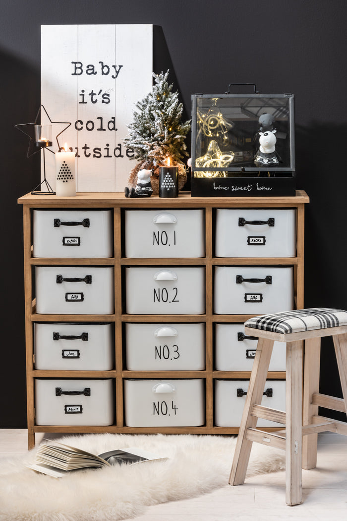 T-lichthouder | Metaal | Zwart | 20x10x (h)32.5 Cm