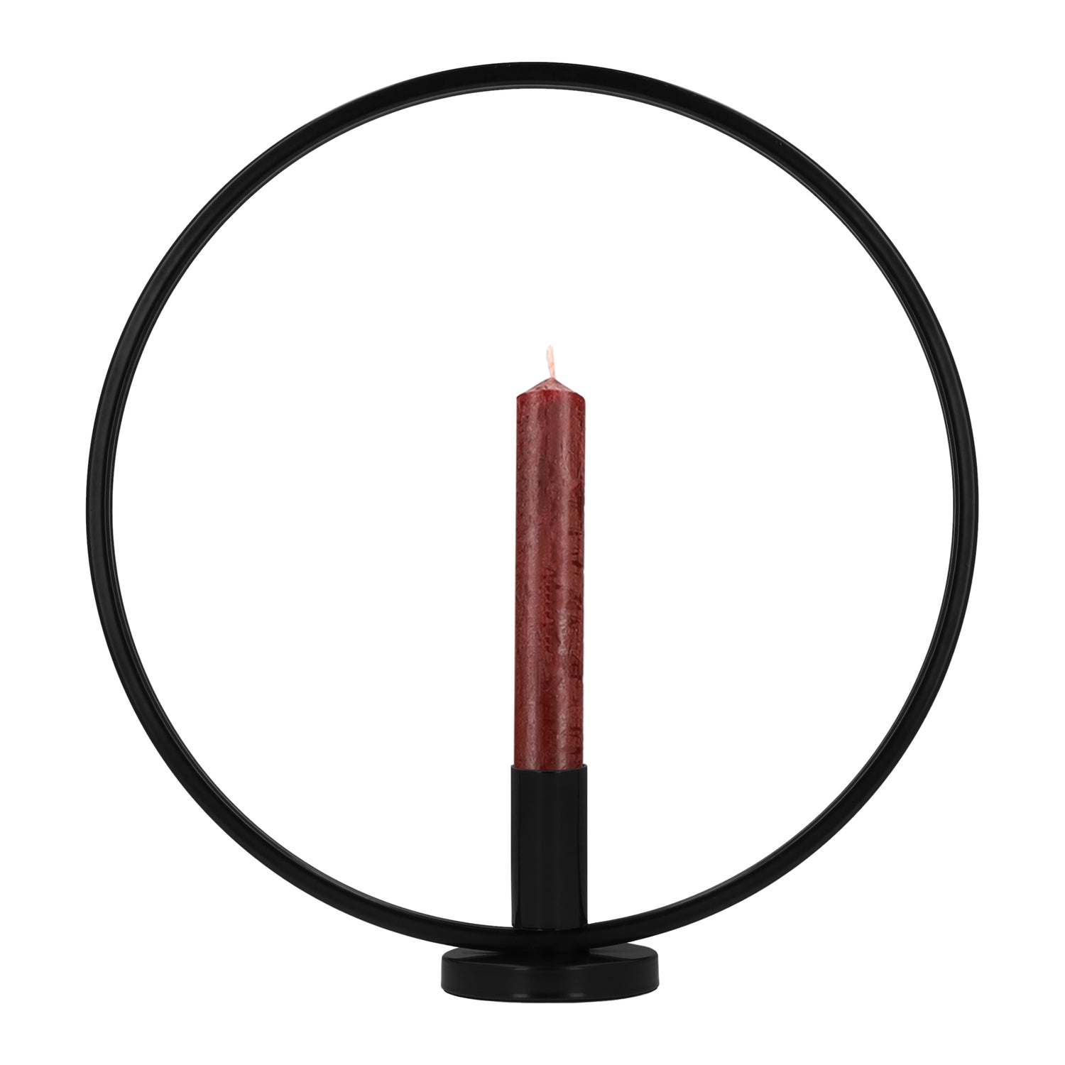 QUVIO Kandelaar - Rond - 29 cm - Metaal - Zwart