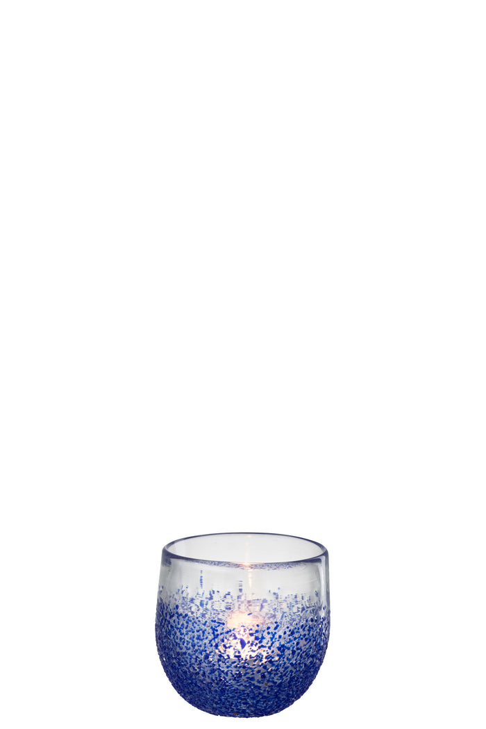 J-Line windlicht - glas - blauw