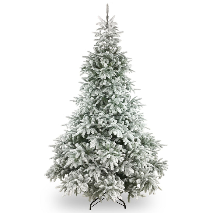 Andorra Flocked kunstkerstboom - 228 cm - Wit geflockt - Ø155 cm -