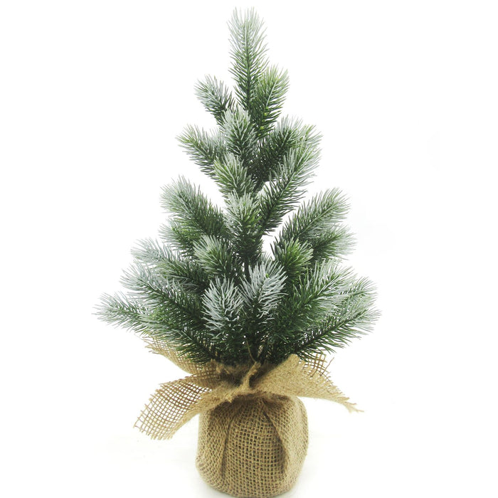 Alpha Frost tafelkerstboom - 40 cm - Groen geflockt - Ø20 cm - 49 tips