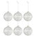 J-Line kerstbal Krullen Glitter - glas - transparant|zilver - small - doos van 6